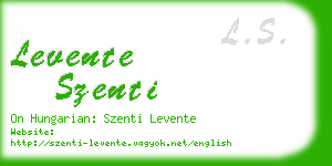 levente szenti business card